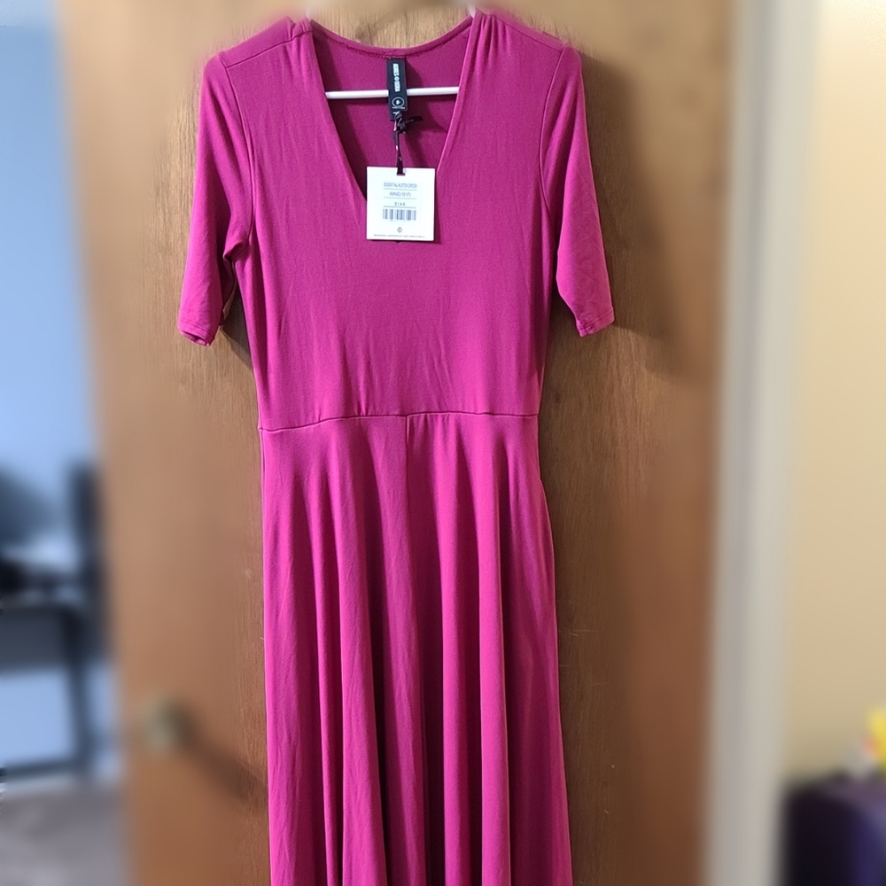 Agnes&Dora burgundy pink maxi dress